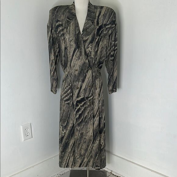 Vintage Hanae Mori Pixilated Look Silk 1970s/80s Dress - Picture 1 of 8